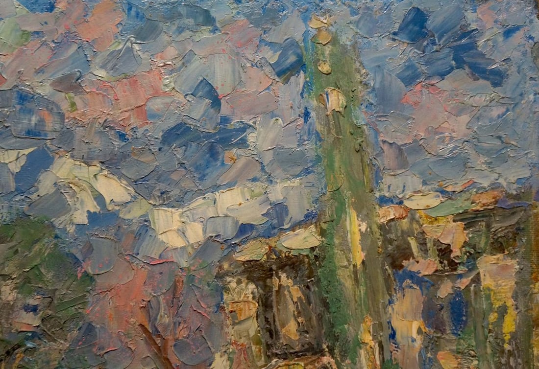 Abstract oil painting Streets in the village Karelin Vyacheslav - 4