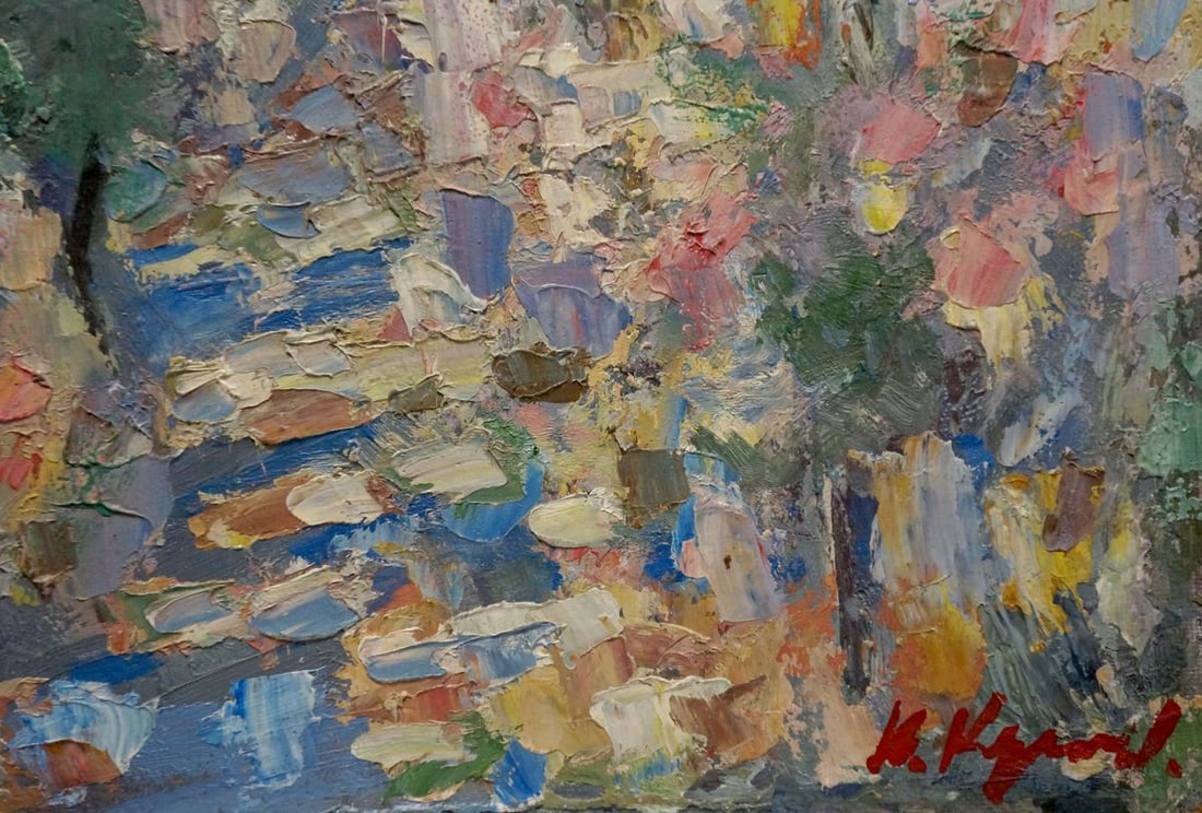 Abstract oil painting Streets in the village Karelin Vyacheslav - 5