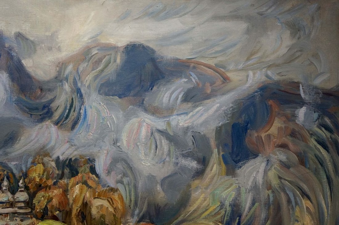Abstract oil painting Rural landscape - 4