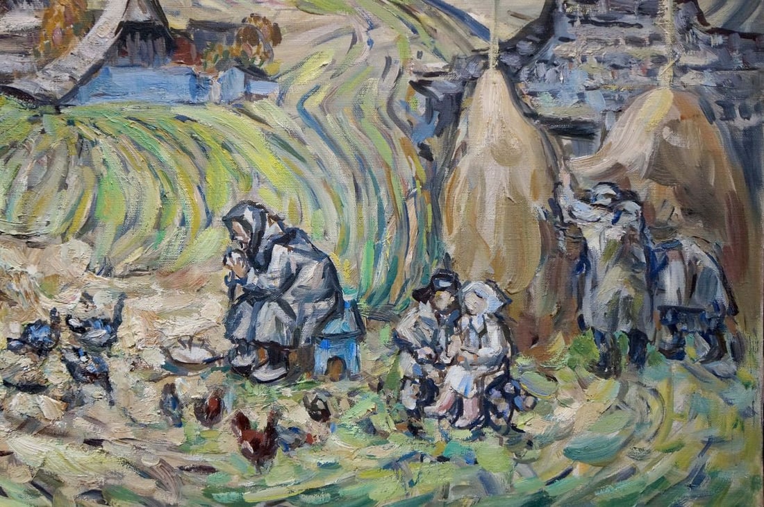 Abstract oil painting Rural landscape - 5