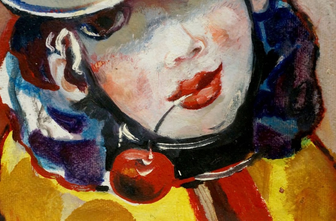 Oil painting Nikolay Nikolaevich Prokopenko Clown with cherry - 6