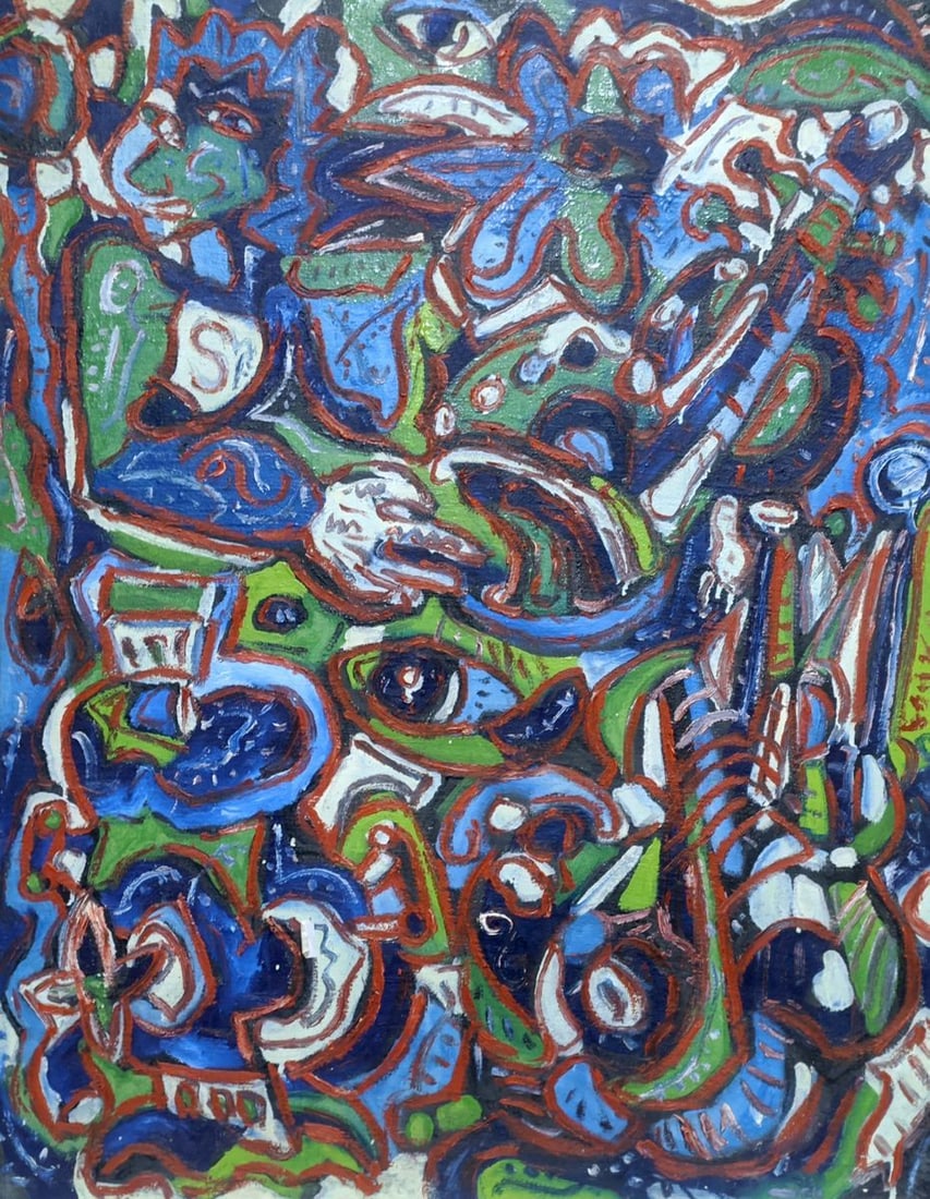 Abstract oil painting The artist's thoughts Boyko Petr Borisovich: Verns 1180 *** ABOUT THIS PAINTING *** * TITLE: The artist's thoughts * ARTISTS: Boyko Petr Borisovich * SIZE: 83x65 cm/'32.67x25.59 inches' * MEDIUM: oil, canvas * HAND PAINTED: Original painting