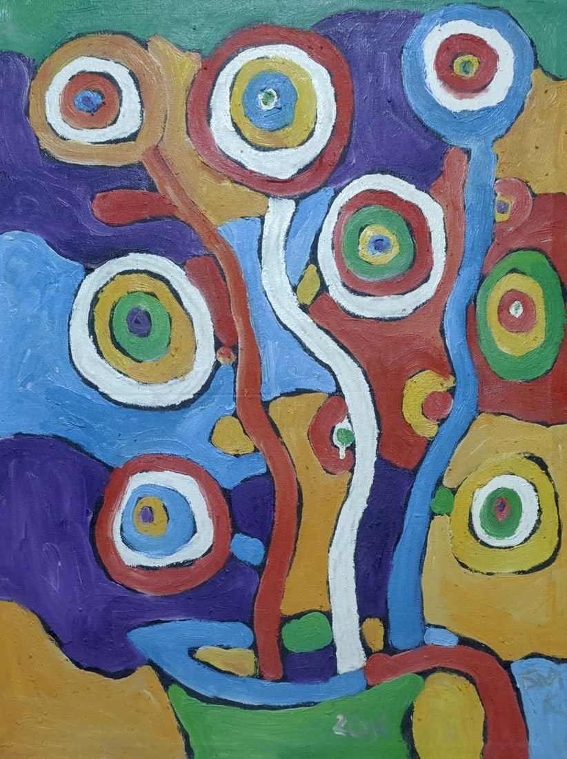 Abstract oil painting Flowers Boyko Petr Borisovich: Verns 1183 *** ABOUT THIS PAINTING *** * TITLE: Flowers * ARTISTS: Boyko Petr Borisovich * SIZE: 80x60 cm/'31.49x23.62 inches' * MEDIUM: oil, canvas * HAND PAINTED: Original painting from our collecti