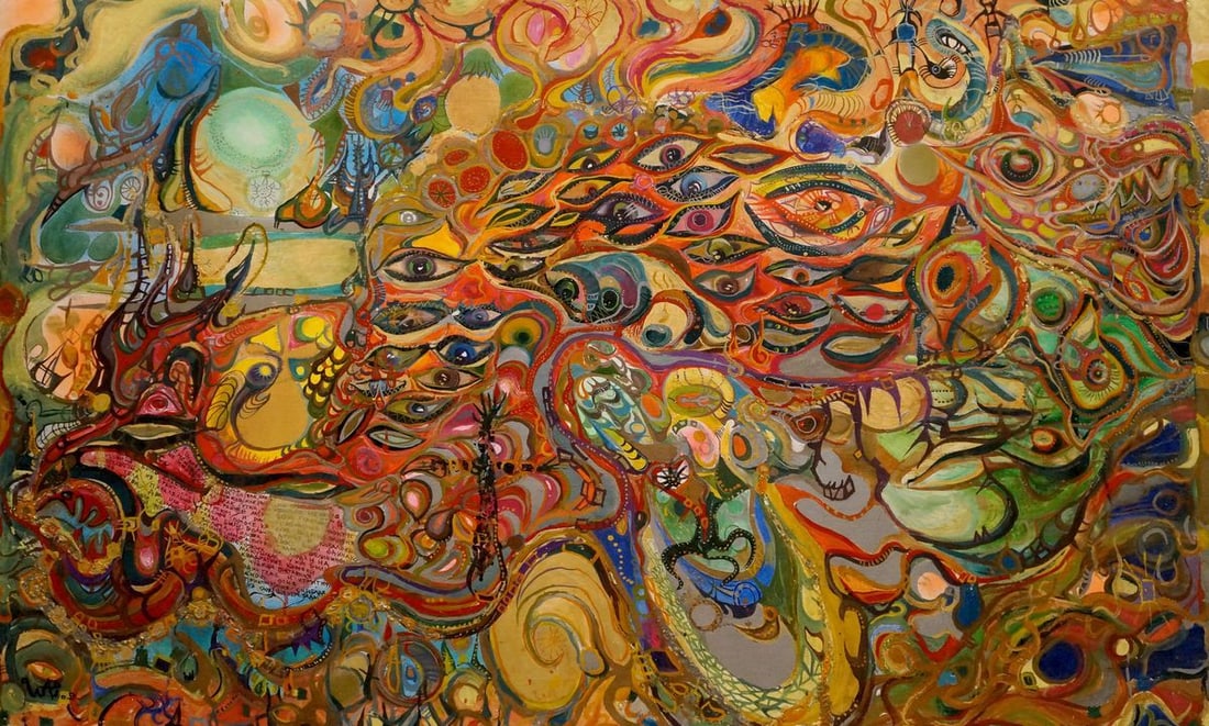 Abstract oil painting Sinbad's Travels Vabel Alexander Alexandrovich: Verns 1192 *** ABOUT THIS PAINTING *** * TITLE: Sinbad's Travels * ARTISTS: Vabel Alexander Alexandrovich * SIZE: 92x154 cm/'27.55x39.37 inches' * MEDIUM: oil, canvas * HAND PAINTED: Original painting