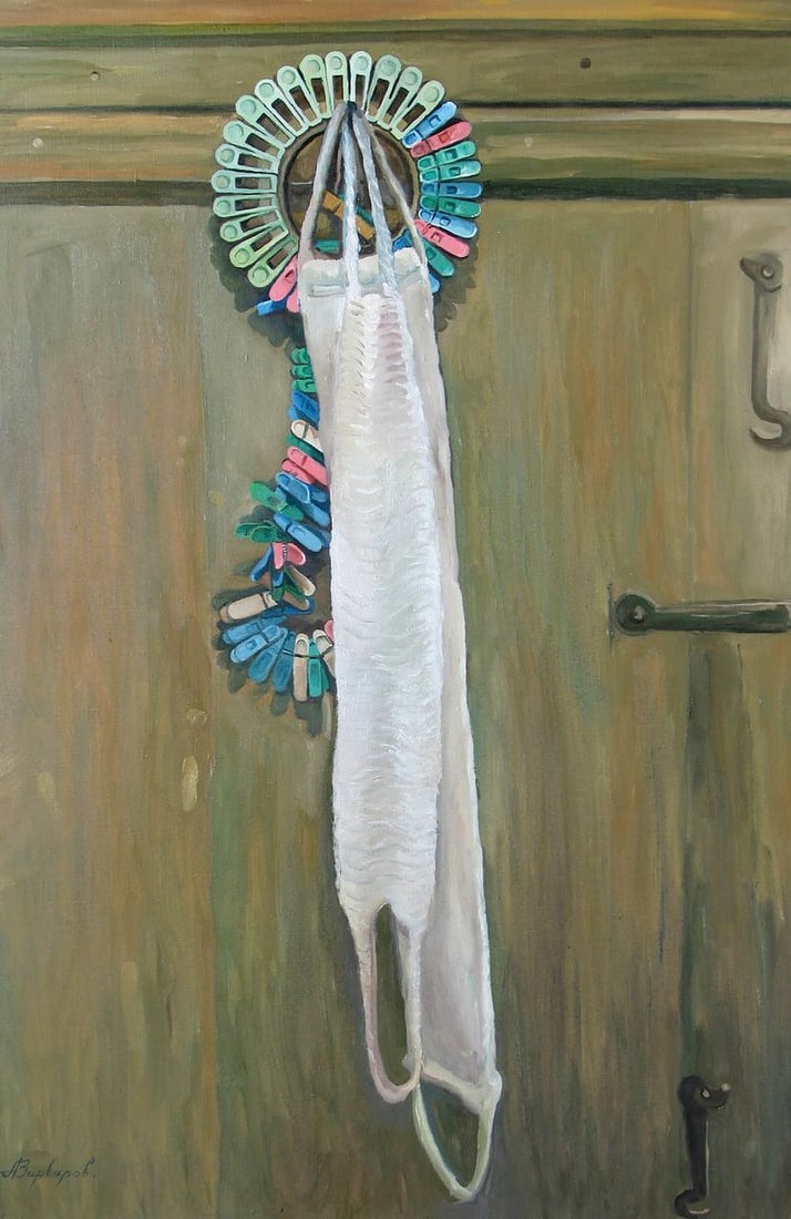 Oil painting Totem Varvarov Anatoly Viktorovich: Varv 71 *** ABOUT THIS PAINTING *** * TITLE: Totem * ARTISTS: Varvarov Anatoly Viktorovich * SIZE: 110x70 cm/'43.30x27.55 inches' * MEDIUM: oil, canvas * HAND PAINTED: Original painting from our colle