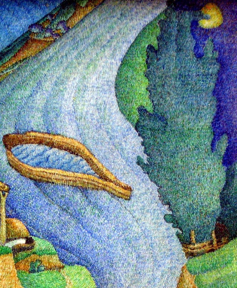 Abstract watercolor painting A boat is sailing, alone behind the water Varvarov Anatoly Viktorovich - 3