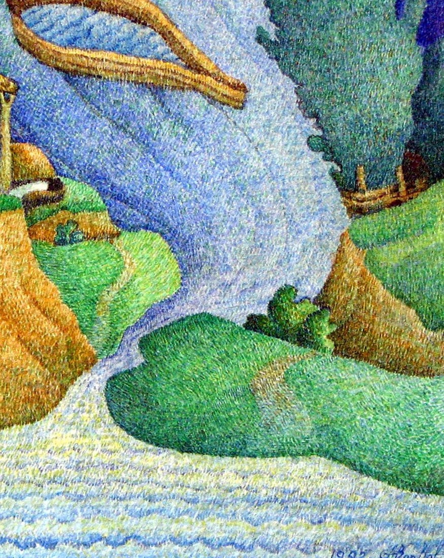 Abstract watercolor painting A boat is sailing, alone behind the water Varvarov Anatoly Viktorovich - 5