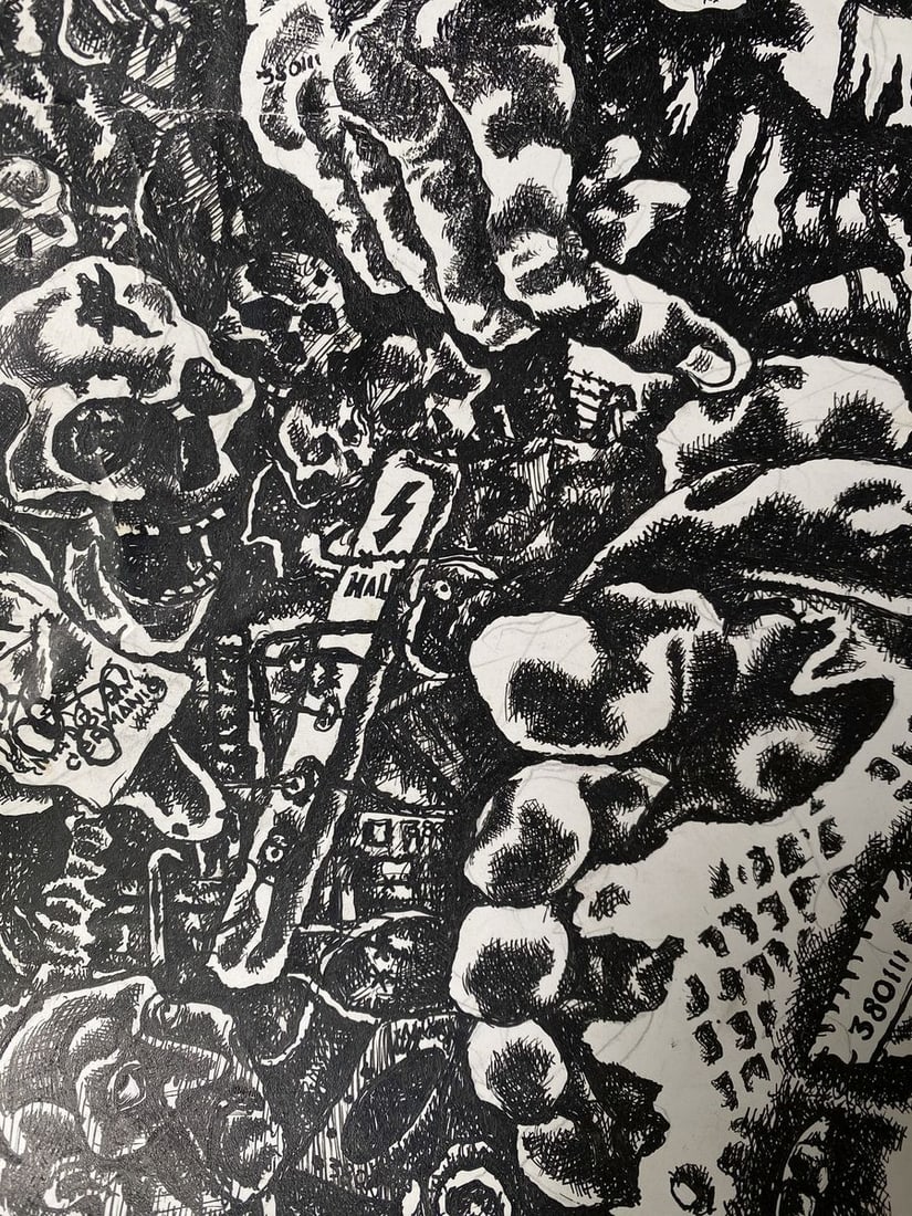 Ink painting Concentration camp Alexander Arkadievich Litvinov - 7