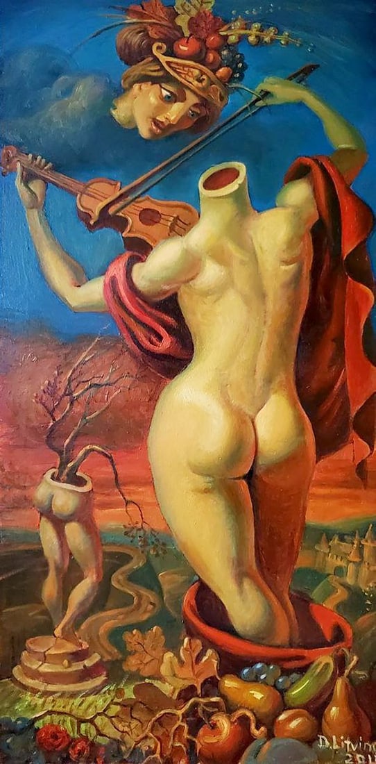 Oil painting Allegory of autumn Litvinov Daniil Olegovich: Litv 1002 *** ABOUT THIS PAINTING *** * TITLE: Allegory of autumn * ARTISTS: Litvinov Daniil Olegovich * SIZE: 80x40 cm/'31.49x15.74 inches' * MEDIUM: oil, canvas * HAND PAINTED: Original painting