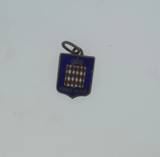 C.1930 VINTAGE ARGENT SILVER PENDANT CHARM MONTE CARLO - 3