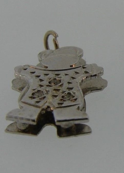 CUTE 14k White Gold & Diamond Boy Charm - 2
