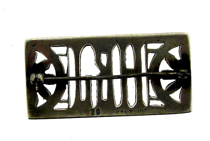 GORGEOUS European Sterling Silver & Marcasite Pin CIrca 1920s! - 2