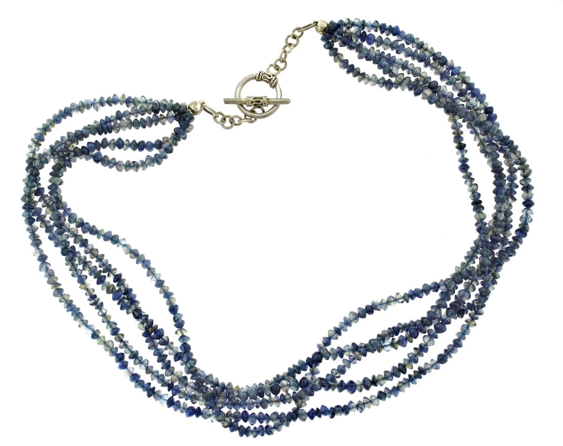 WOW Silver & Sodalite Necklace!: Title: WOW Silver & Sodalite Necklace! Description: DK Sodalite & Silver Bead Necklace! This unique and wonderful necklace is one of a kind! The weight is 78.2 grams. The length is 21 inches. This
