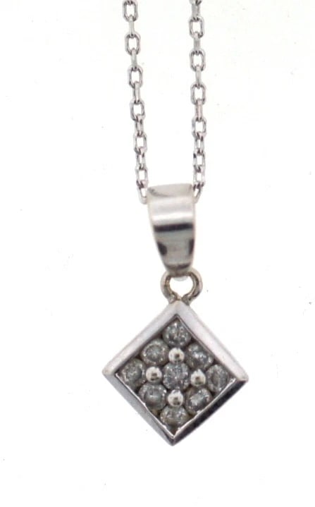 CUTE 14k White Gold & Diamond Necklace!: Title: CUTE 14k White Gold & Diamond Necklace! Description: DK 14k Gold & Diamond Necklace Unique… Stylish & Classic! A dream of every woman and man & YOU CAN MAKE IT TRUE! This elegant pocket