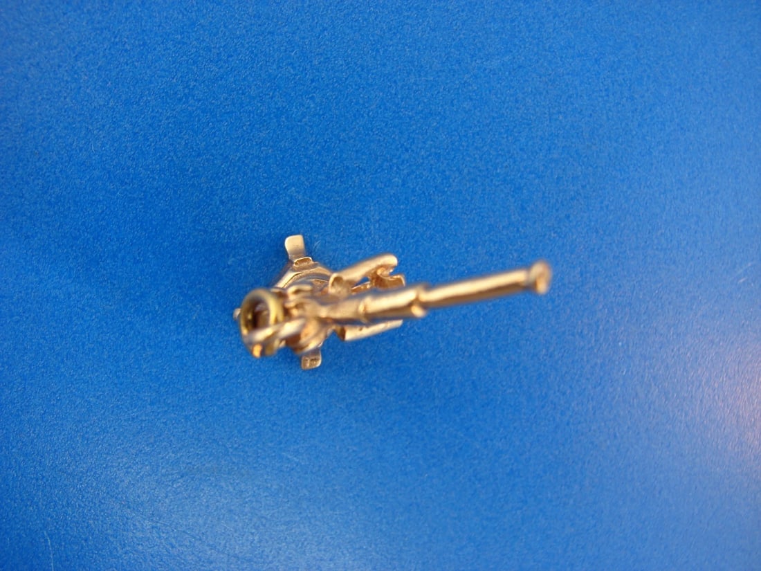 CUTE 10k Rose Gold Gun Charm Pendant - 6