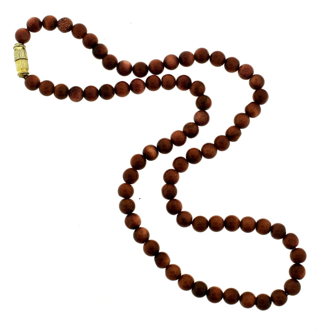 VINTAGE BROWN GOLDEN BEAD STRAND NECKLACE GORGEOUS: Title: VINTAGE BROWN GOLDEN BEAD STRAND NECKLACE GORGEOUS Description: N-JOO VINTAGE BROWN GOLDEN STONE STRAND NECKLACE Unique… Stylish & Classic! WEIGHT 28.3 G LENGTH UP TO 18 1/4'' WIDTH UP