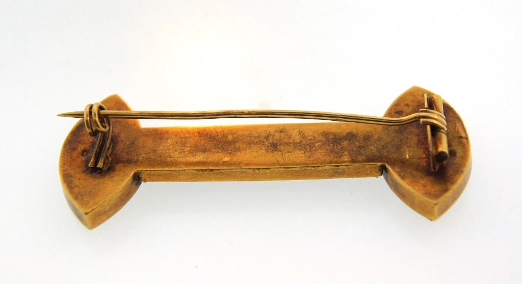 STYLISH YELLOW GOLD MICRO MOSAICS PIN CIRCA 1900 - 5