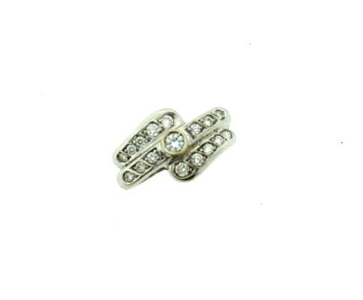 C.1990 MODERN SLIDING PENDANT DIAMOND 18K WHITE GOLD: Title: C.1990 MODERN SLIDING PENDANT DIAMOND 18K WHITE GOLD Description: N-UOO 18K WHITE GOLD DIAMOND SLIDING PENDANT MEASURES 13/26'' X 7/16'' WEIGHT 4.2 G DIAMONDS - APPROX. 0.70 CTS,