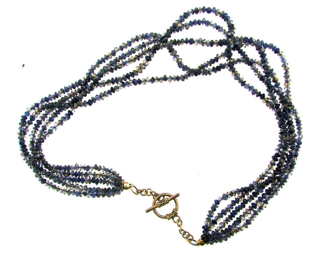 STUNNING Silver & Iolite Necklace Vintage!: Title: STUNNING Silver & Iolite Necklace Vintage! Description: DK Silver & Iolite Necklace! This wonderful necklace is one of a kind! The length is 21 inches. The weight is 80.2 grams. This fantastic