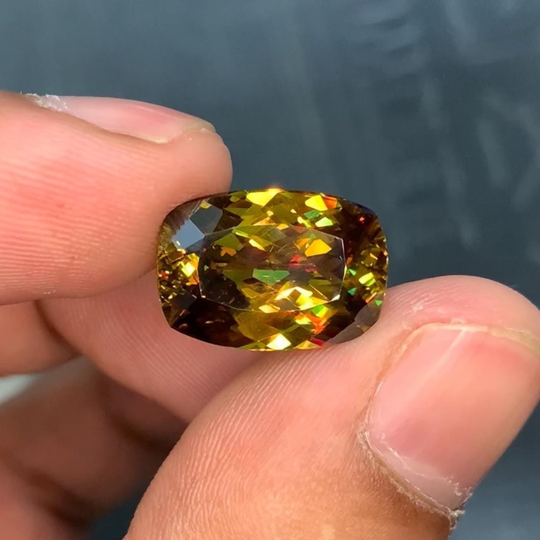 9.06 CT Cushion Cut Sphene Gemstone: Yellow & Green Titanite: Highlights Supplies for making crafts Materials: Gemstone: Sphene Carat weight: 9.06 Create your one-of-a-kind piece and shine with Sphene's brilliance!" Sphene is one of those magical gems that can r