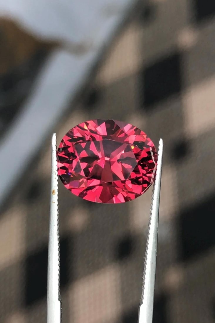 Raspberry Pink Garnet Gemstone, Brilliant Oval Cut Sparkly Garnet From Tanzania, 9.20 Carat - 4