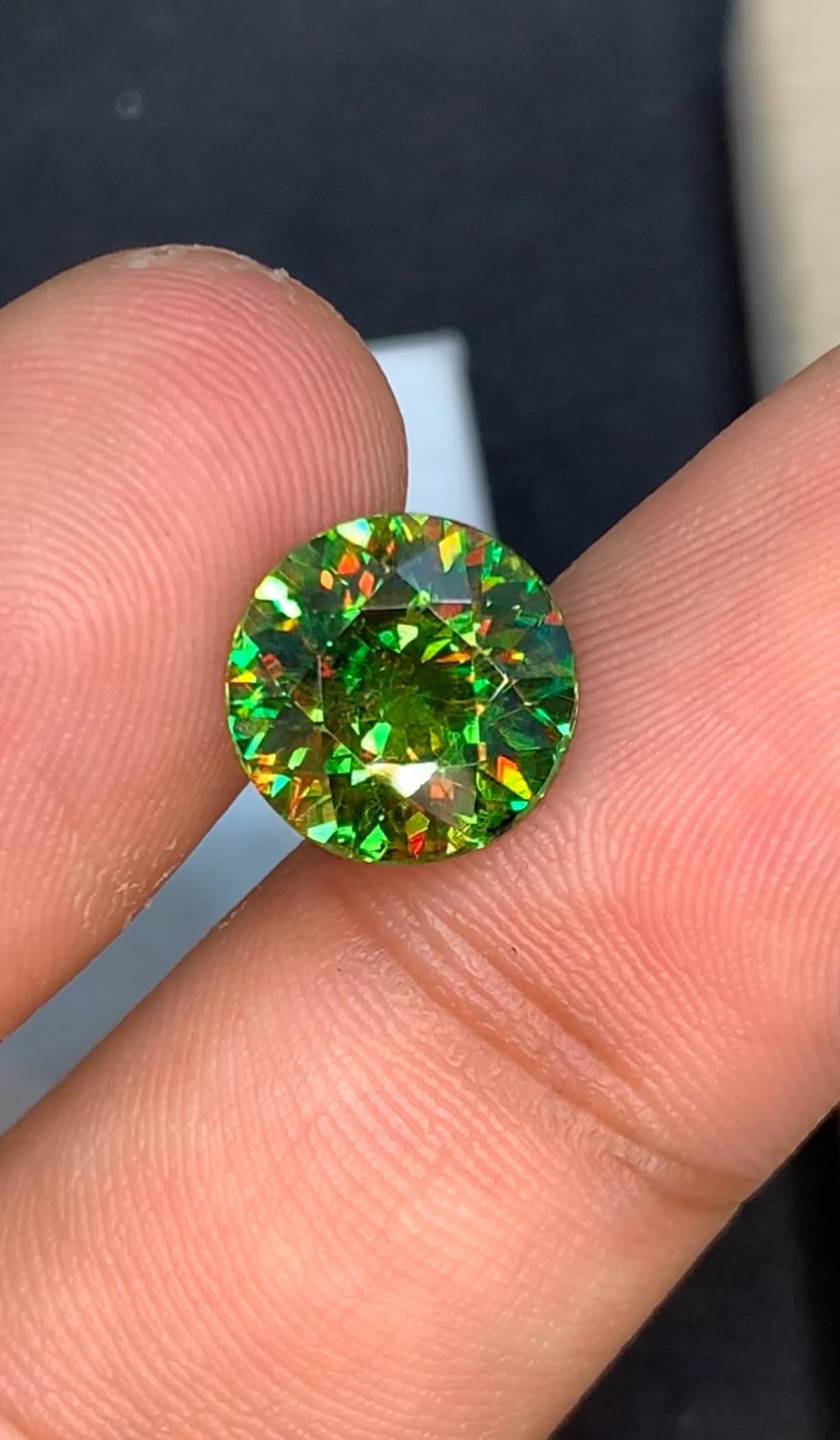 Natural Chrome Green Sphene Gemstone, Brilliant Round Cut, Skardu Origin, 3.90 Carat - 2