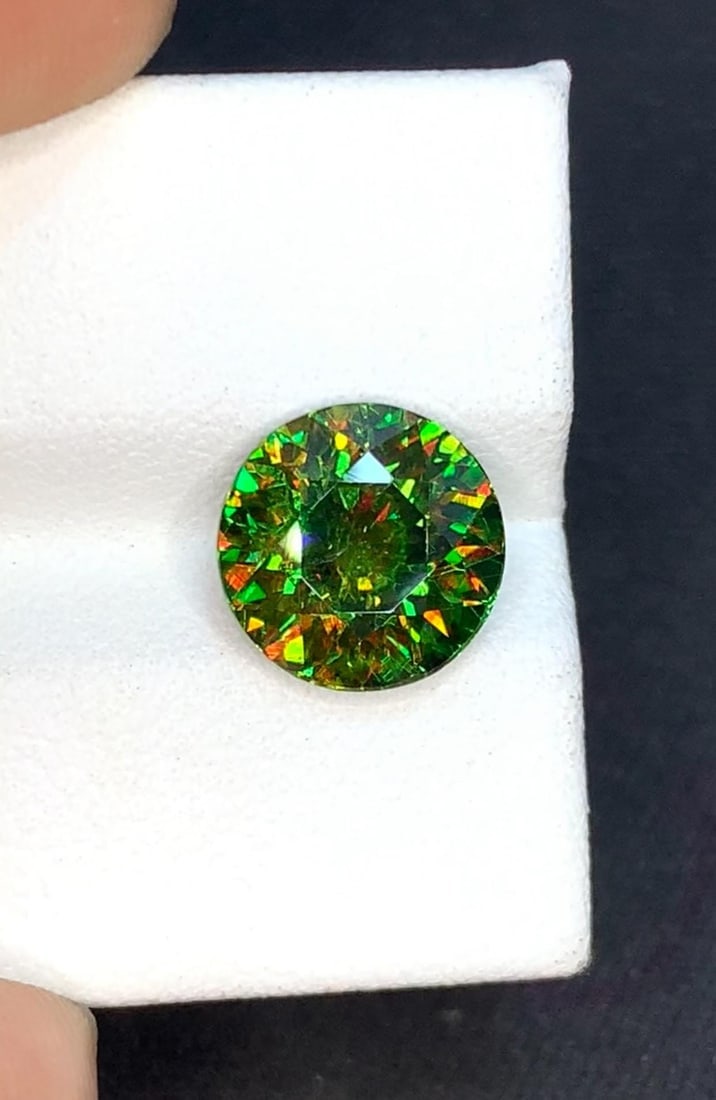 Natural Chrome Green Sphene Gemstone, Brilliant Round Cut, Skardu Origin, 3.90 Carat - 5