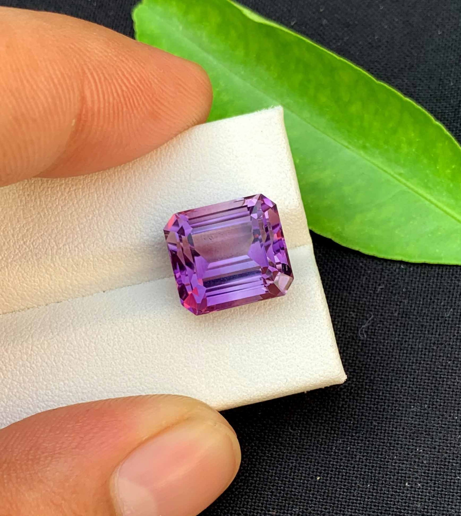 Emerald Cut Amethyst Gemstone: 9.95 Carats, February Birthstone (1 of 4)