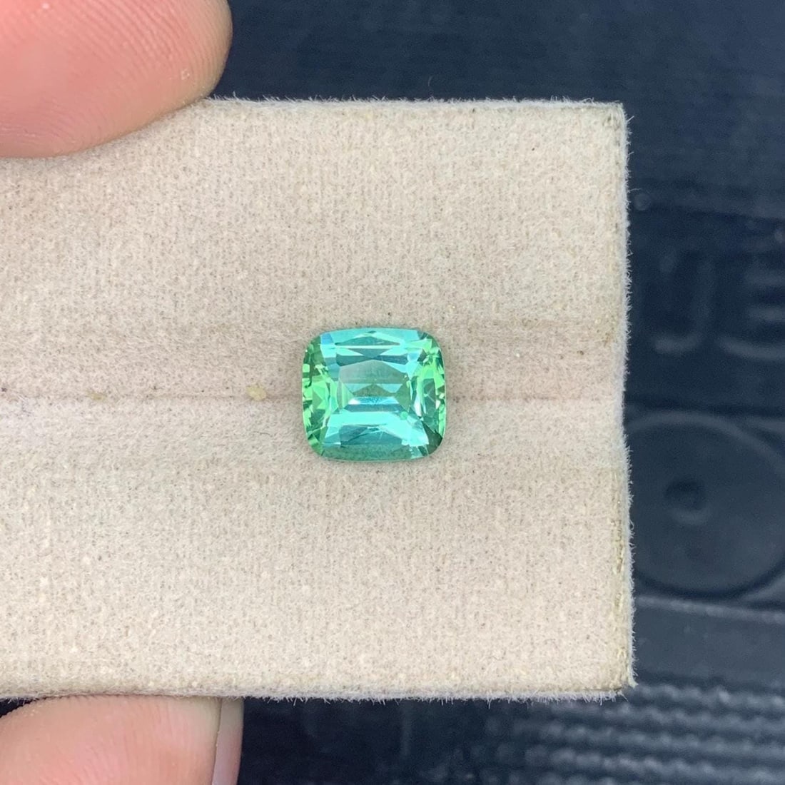 Mint Green Tourmaline Gemstone Faceted Cushion Cut From Afghanistan - 1.815 Carat - 5