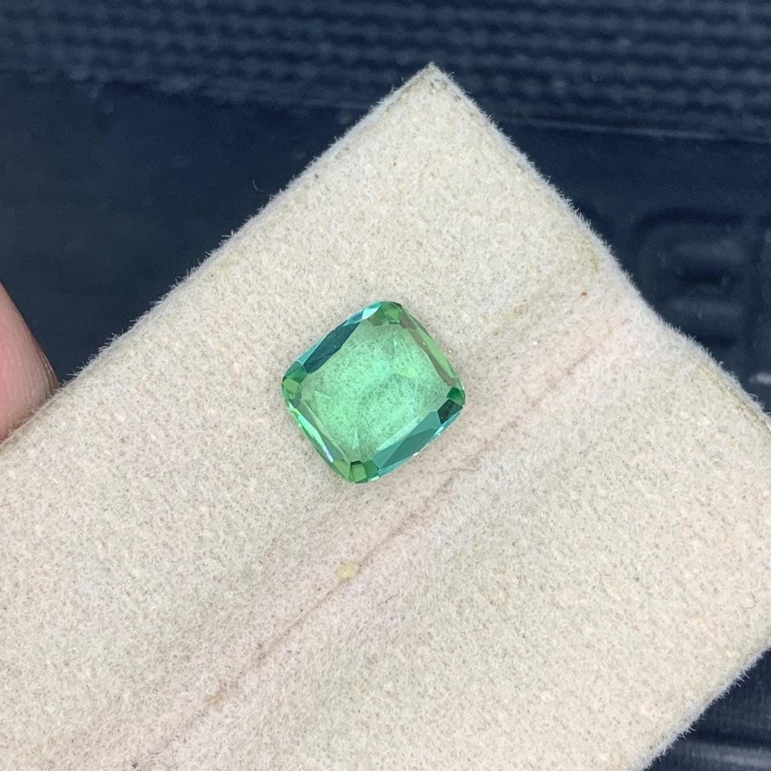 Mint Green Tourmaline Gemstone Faceted Cushion Cut From Afghanistan - 1.815 Carat - 8