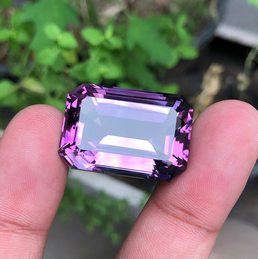 56 Cts Natural Amethyst Gemstone: Emerald Cut, Purple Quartz - 6