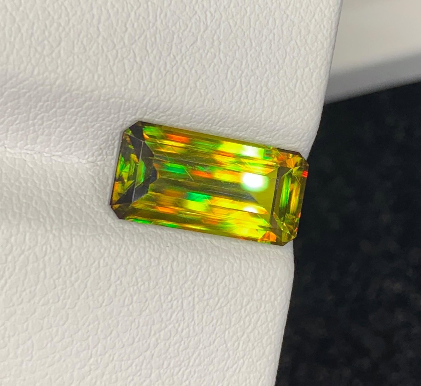 Natural Lustrous Sphene Gemstone: Multi Color Emerald Cut, 4.46 Carat - 3