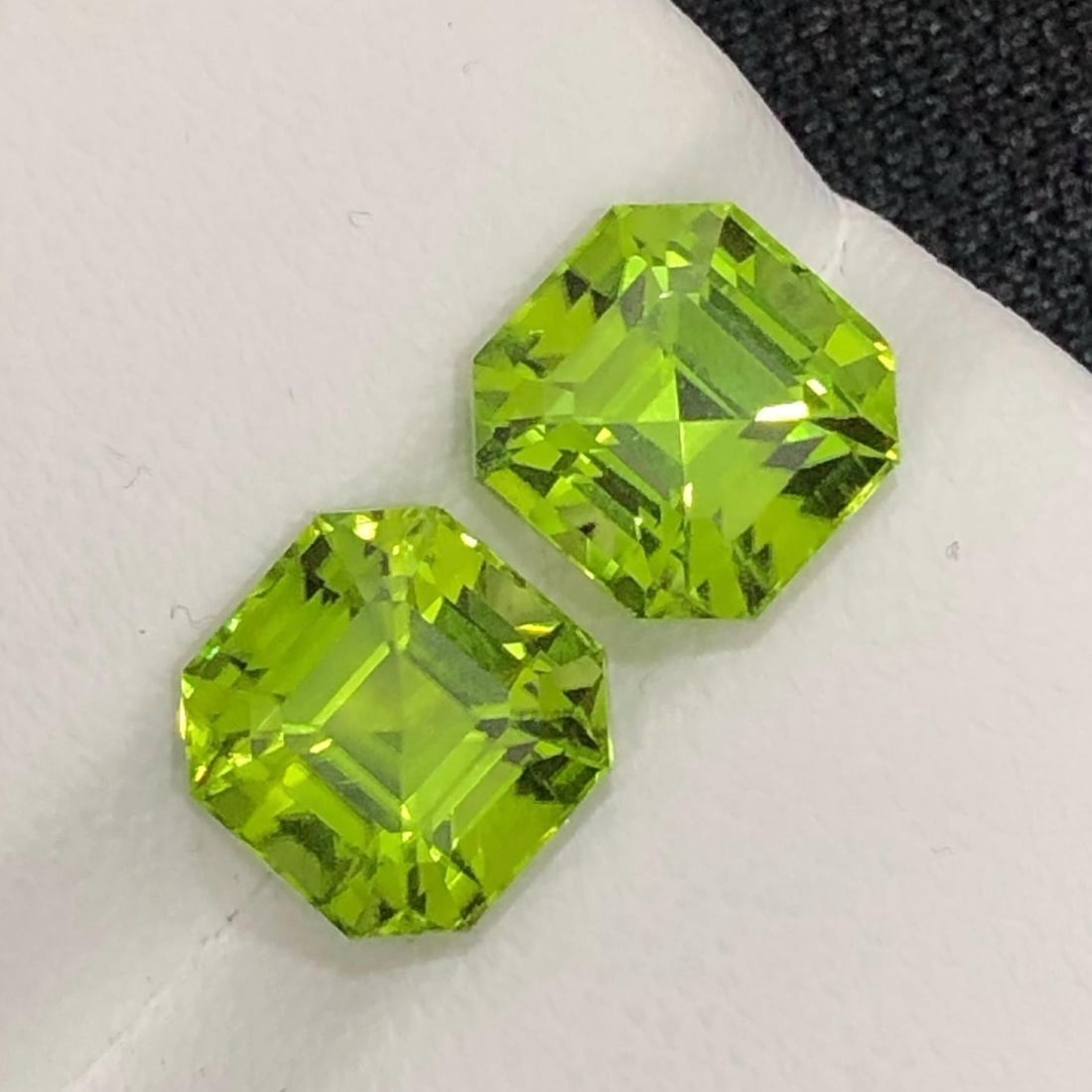 Apple Green Peridot Gemstone Set: Ascher Cut, Sapat Valley , 5.60 CT - 2