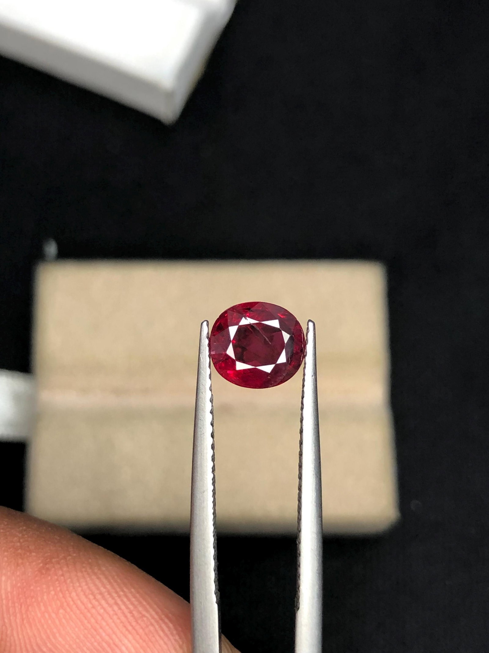 Natural No Heat Deep Red Mozambique Ruby Oval Cut Gemstone For Jewellery - 1.50 Carat - 2