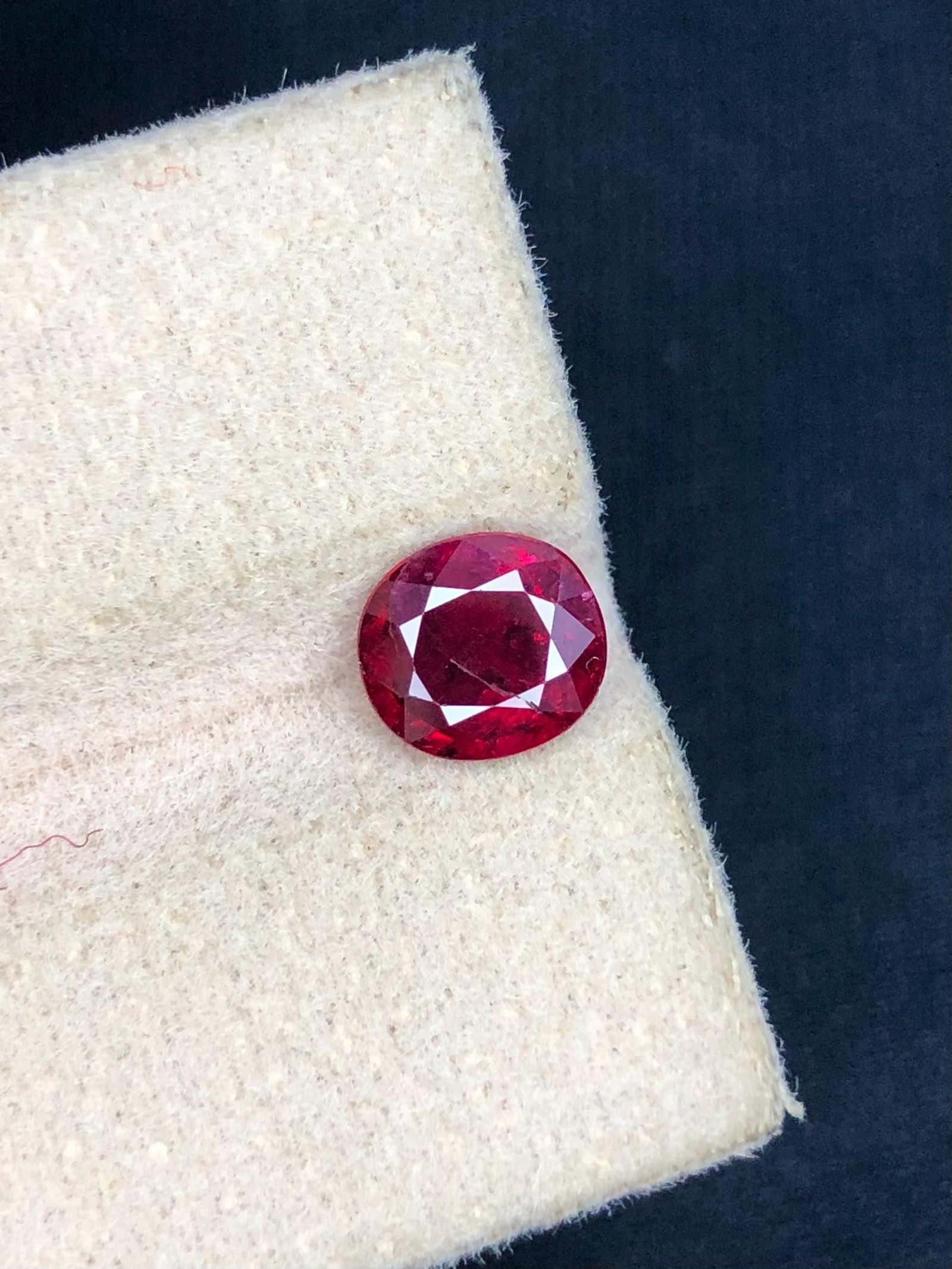 Natural No Heat Deep Red Mozambique Ruby Oval Cut Gemstone For Jewellery - 1.50 Carat - 5