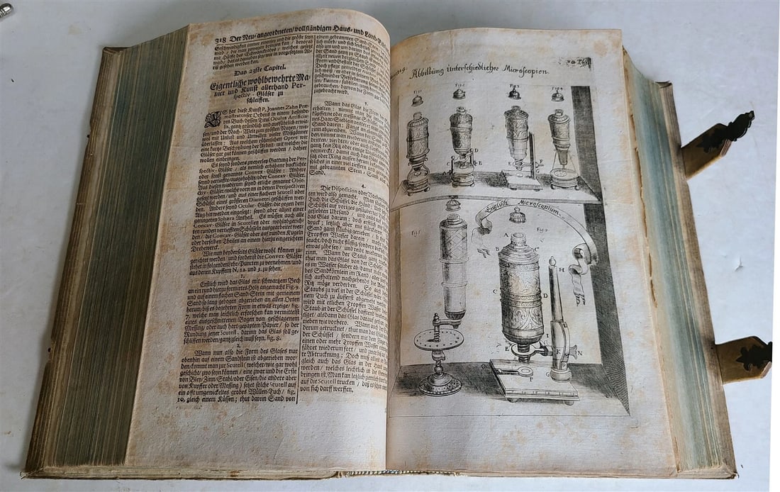 1719 ILLUSTRATED COMPENDIUM of HOUSEHOLD LITERATURE antique GERMAN PIGSKIN FOLIO - 11