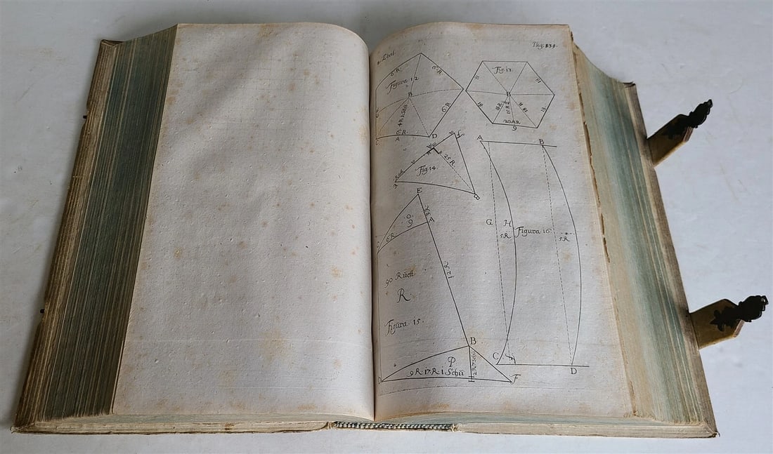 1719 ILLUSTRATED COMPENDIUM of HOUSEHOLD LITERATURE antique GERMAN PIGSKIN FOLIO - 16