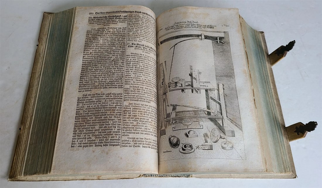 1719 ILLUSTRATED COMPENDIUM of HOUSEHOLD LITERATURE antique GERMAN PIGSKIN FOLIO - 18
