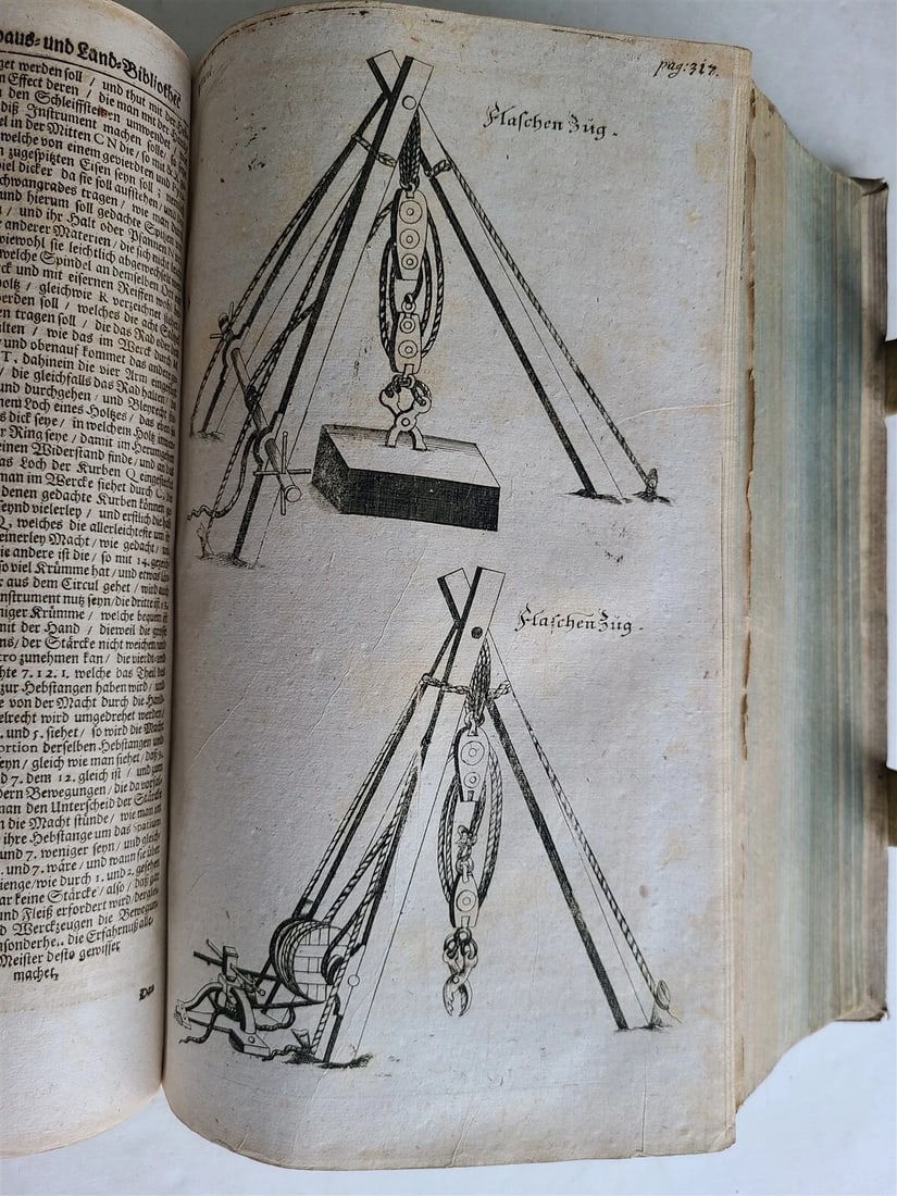 1719 ILLUSTRATED COMPENDIUM of HOUSEHOLD LITERATURE antique GERMAN PIGSKIN FOLIO - 20