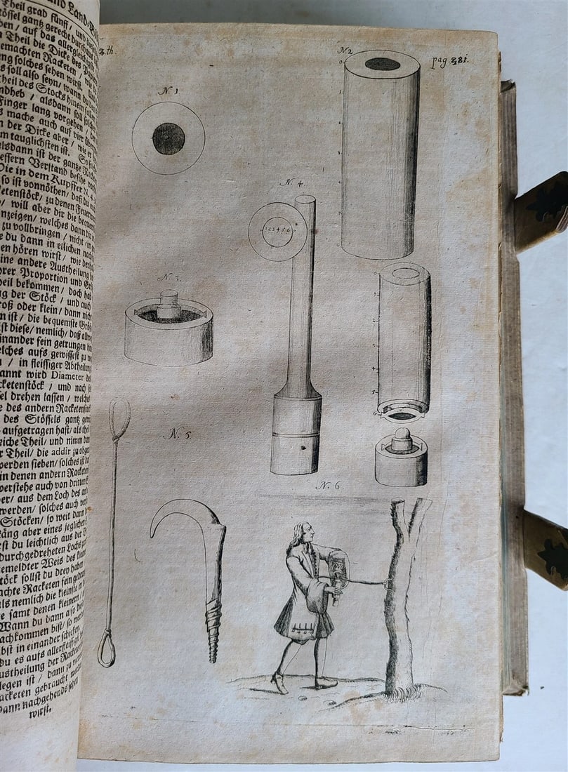 1719 ILLUSTRATED COMPENDIUM of HOUSEHOLD LITERATURE antique GERMAN PIGSKIN FOLIO - 6