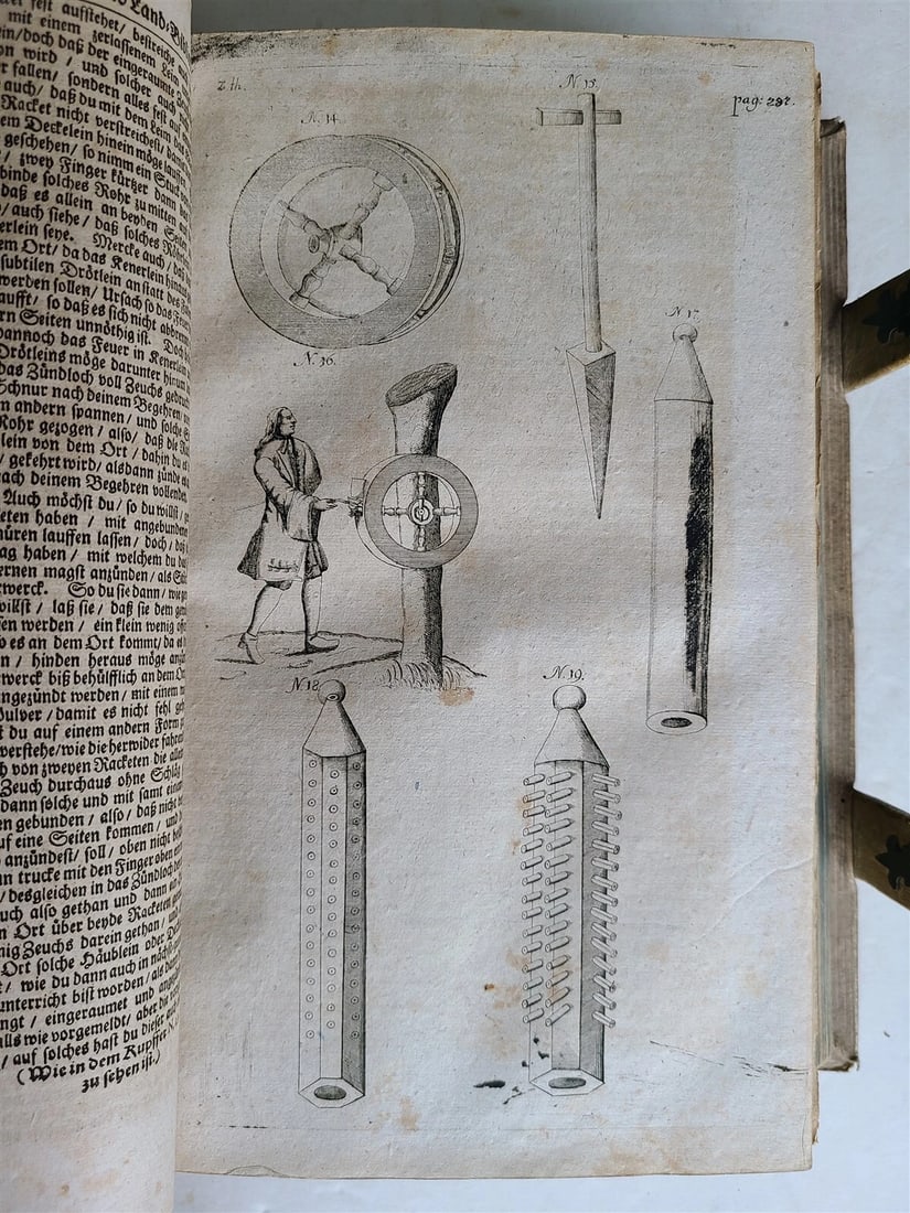 1719 ILLUSTRATED COMPENDIUM of HOUSEHOLD LITERATURE antique GERMAN PIGSKIN FOLIO - 7