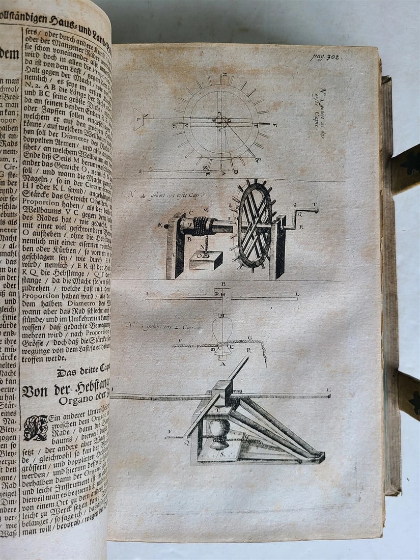 1719 ILLUSTRATED COMPENDIUM of HOUSEHOLD LITERATURE antique GERMAN PIGSKIN FOLIO - 8