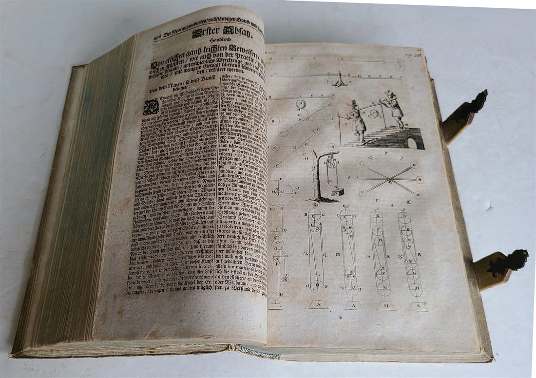 1719 ILLUSTRATED COMPENDIUM of HOUSEHOLD LITERATURE antique GERMAN PIGSKIN FOLIO - 9
