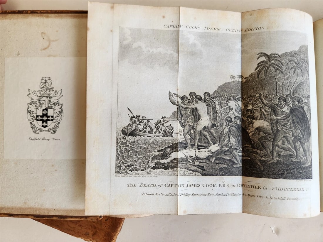 1785-86 VOYAGE of CAPTAIN COOK 4 vols ILLUSTRATED w/ 48 PLATES antique ENGLISH - 16