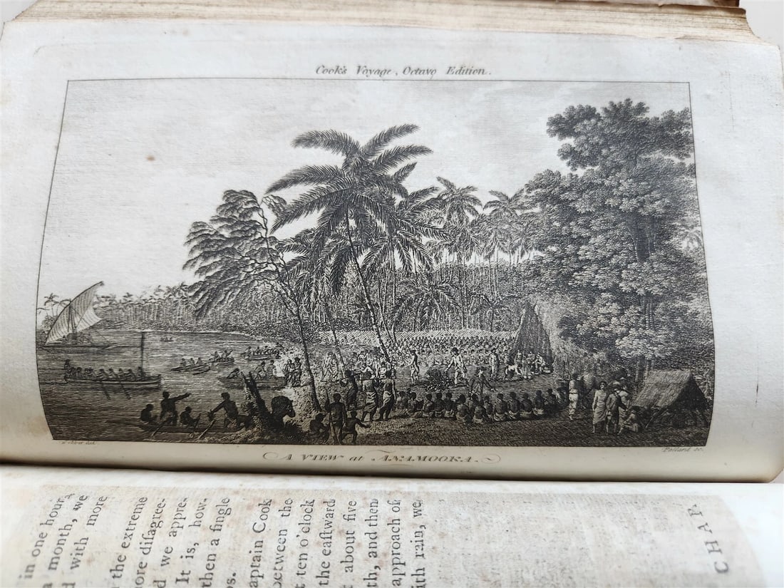 1785-86 VOYAGE of CAPTAIN COOK 4 vols ILLUSTRATED w/ 48 PLATES antique ENGLISH - 9