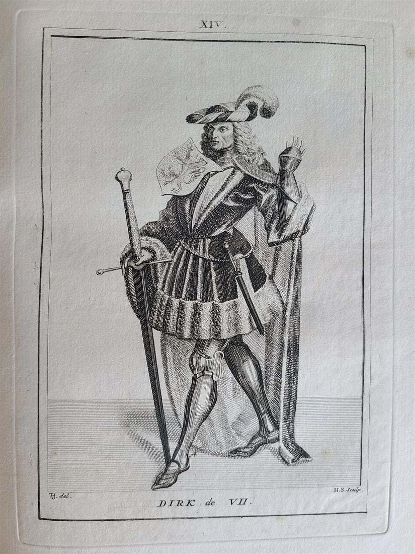 1745 NETHERLANDS HISTORY antique ILLUSTRATED w/ 32 PLATES De graaven van Holland - 10