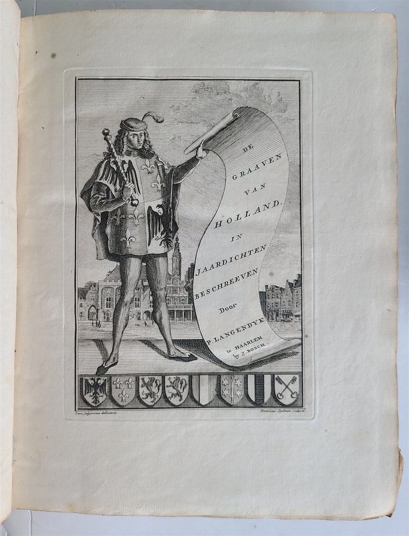 1745 NETHERLANDS HISTORY antique ILLUSTRATED w/ 32 PLATES De graaven van Holland - 4