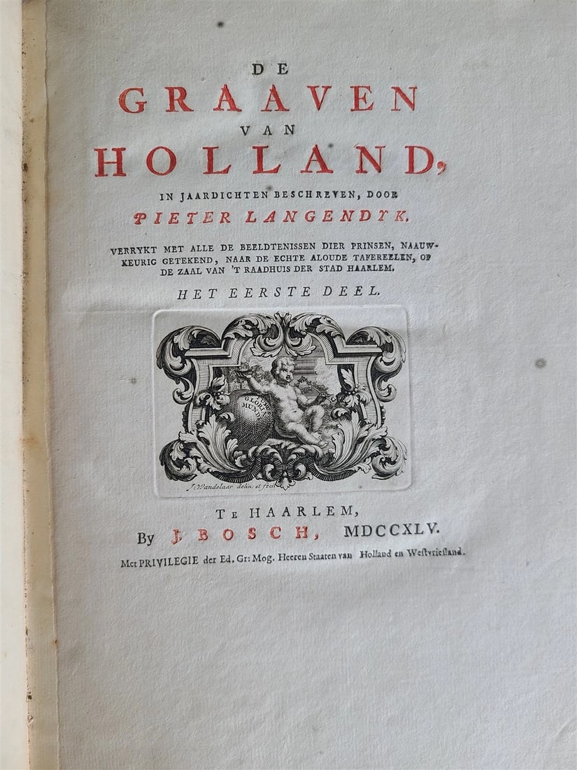 1745 NETHERLANDS HISTORY antique ILLUSTRATED w/ 32 PLATES De graaven van Holland - 5