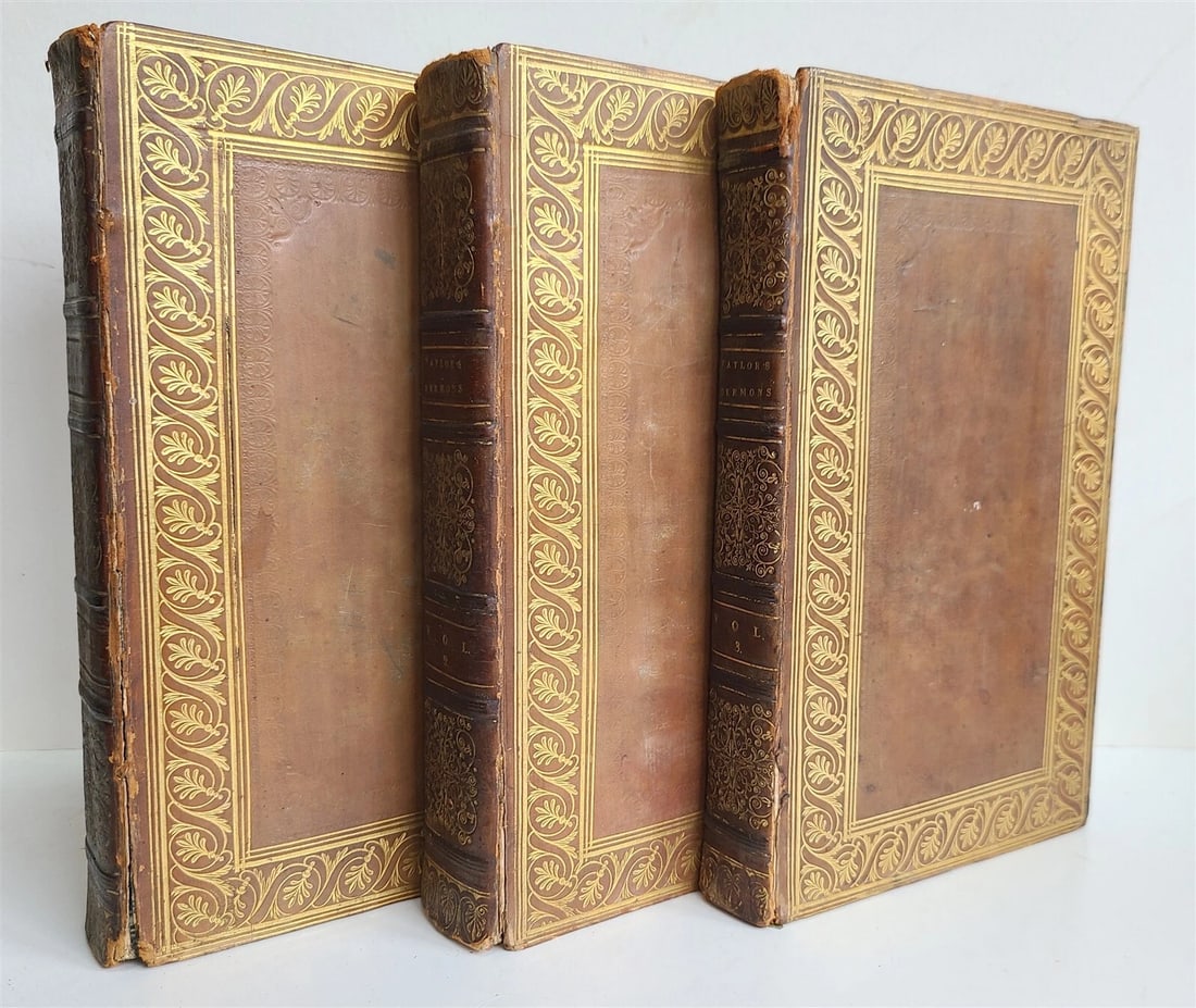 1816 DISCOURSES on VARIOUS SUBJECTS by J. TAYLOR 3 VOLS antique BOSTON AMERICANA - 2