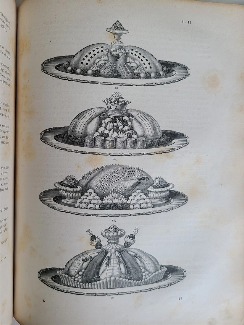 1890 CLASSIC CUISINE 2 VOLUMES in FRENCH antique BEAUTIFULLY ILLUSTRATED FOLIO - 16